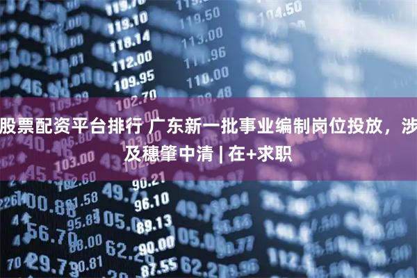 股票配资平台排行 广东新一批事业编制岗位投放，涉及穗肇中清 | 在+求职
